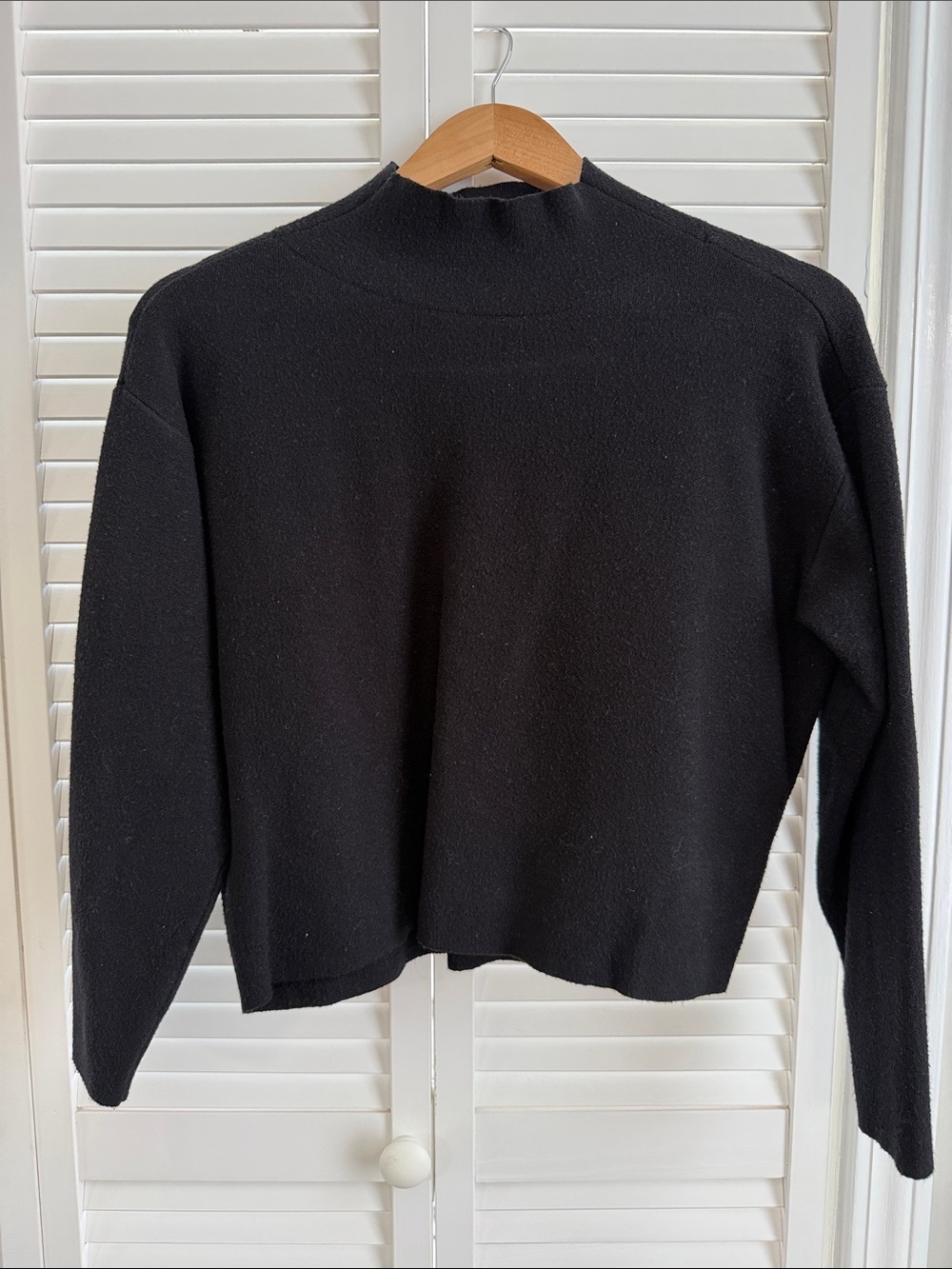 Maeve Cropped Black Sweater